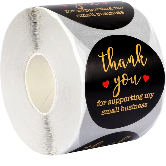 50 ct   2 inch, Black Thank You Labels Sticker, Thank You for Supporting… - Picture 5 of 9